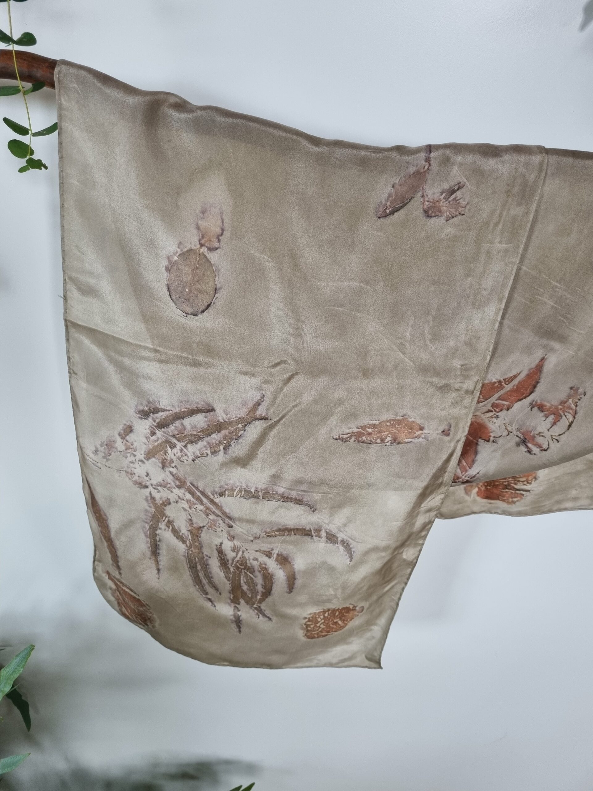 Silk Scarf - Leaf Whisper - Image 3