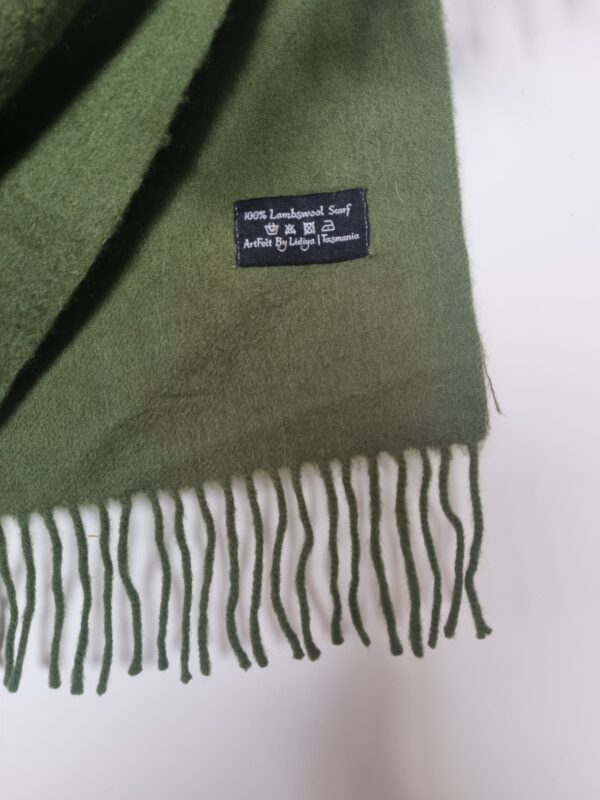 Lambswool Scarf - Green Moss - Image 8