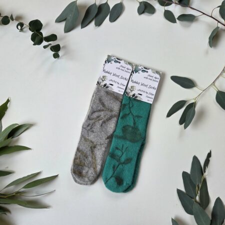 Rabbit Wool Socks - Green Path